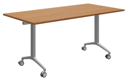 SLKP 160/80 Pojízdný skládací stůl 1600 x 800 mm, deska olše jantar/nohy stříbrný lak